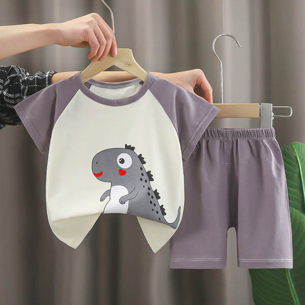 Conjunto de verão infantil de algodão