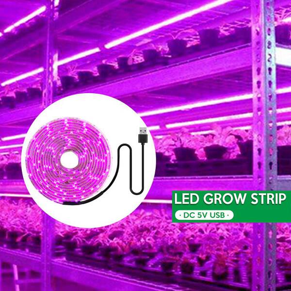 Luz transfronteiriça de crescimento de plantas USB 5V2835LDE todo o espectro impermeável luz de plantas vermelho-azul espectro de iluminação complexa