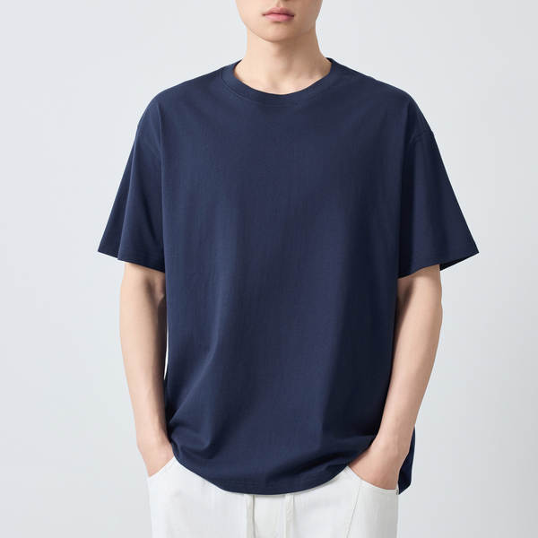 T-shirt masculino de algodão puro de 230 g para homens de verão de 2026 75265.