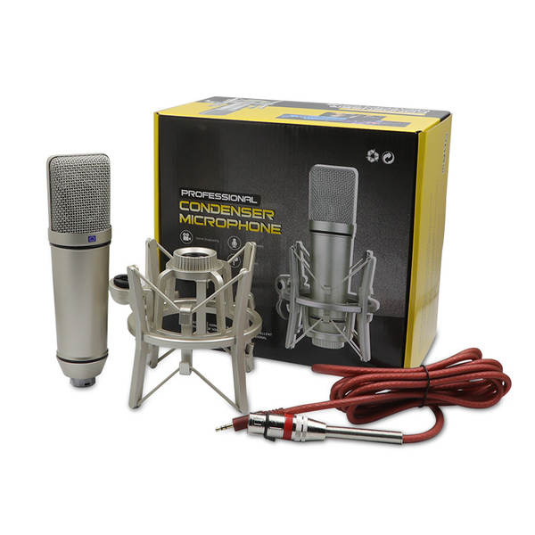 U87 Microfone Capacitativo Full Set de Telescópio de Metal Transmissor de Gravação ao Vivo Equipamento de Gravação 103 Transdutores de áudio