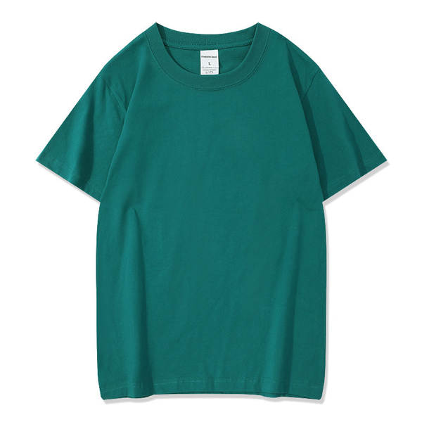 220 gramas de algodão puro T-shirt homem e mulher impressão de logotipo T-shirt vazio T-shirt personalizado de mangas curtas T-shirt cultural T-shirt