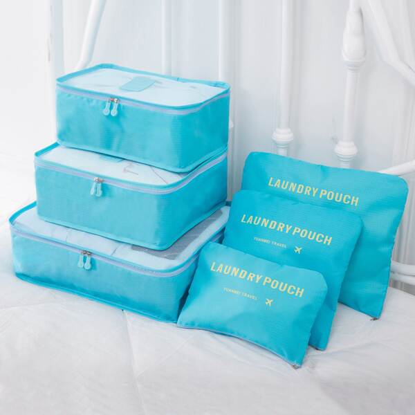 Bagagem de viagem personalizada 6 peças de bagagem multifuncional de roupa de viagem de calçado de classificação de bagagem