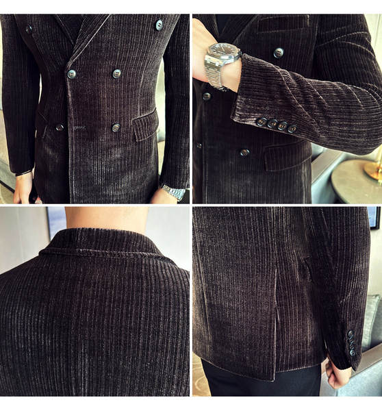 Vestido de outono e inverno de alta qualidade para homens com casaco de casaco duplo.