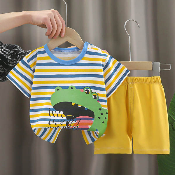 Conjunto de verão infantil de algodão