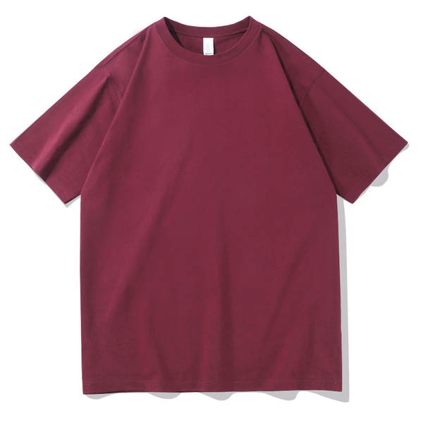 T-shirt de algodão puro para homens de peso pesado de 230 g de pulso diário para homens de pulso curto