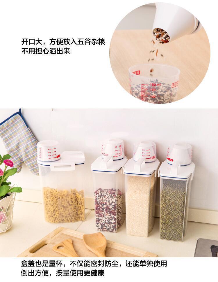 Caixa de armazenamento de arroz japonês de barril de arroz 2 kg Caixa de armazenamento de grãos de grãos de 5 kg Caixa de armazenamento de grãos de plástico de vedação de cozinha resistente à chuvas