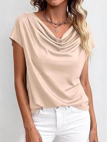 2026 Amazon cross-border moda primavera-verão europeia roupas de beleza colar roupa casual moda puramente pano curto