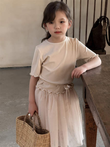 Mulheres Miu estilo princesa amarrar mangas curtas T-shirt camisa de verão coreano vestido de ar puro amarrar mangas curtas