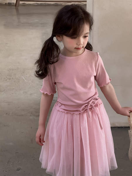 Mulheres Miu estilo princesa amarrar mangas curtas T-shirt camisa de verão coreano vestido de ar puro amarrar mangas curtas