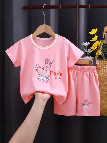 Conjunto de verão infantil de algodão