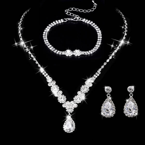 Conjunto de Joias de Noiva com Diamante