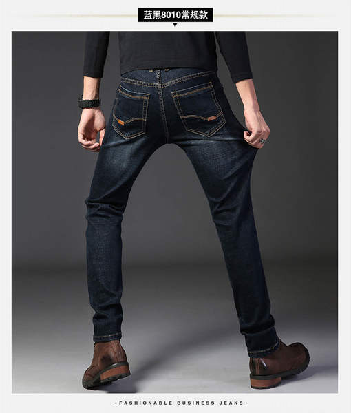 Fabricante de vendas diretas de jeans masculinos de primavera e verão de luxo boa qualidade resiliente negócios de lazer homens jeans calças longas
