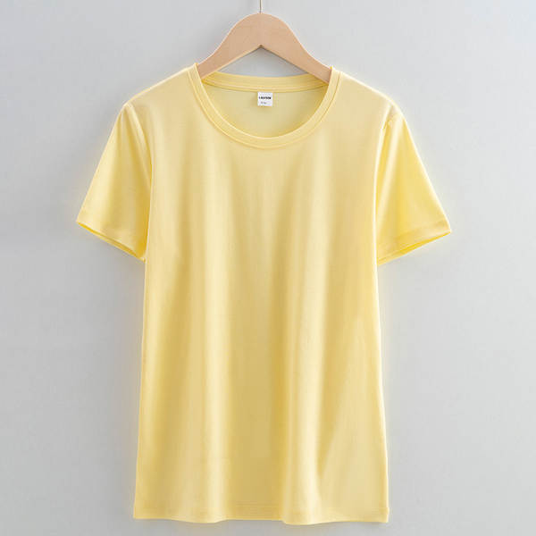 Camiseta feminina de algodão curta
