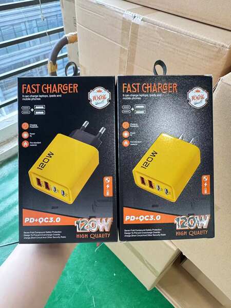 120W Duplo PD + Duplo Carregador USB 5V2A12W para Apple Huawei Smartphone Duplo Tipo Cabeça de Carregador
