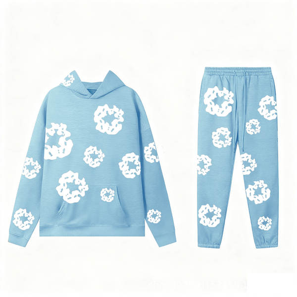 Conjunto de Moletom com Capuz e Impressão