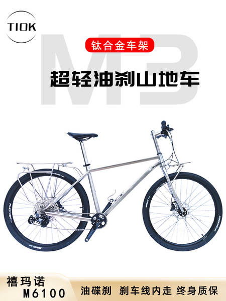 Bicicleta de Montanha Titânio com Suporte Traseiro