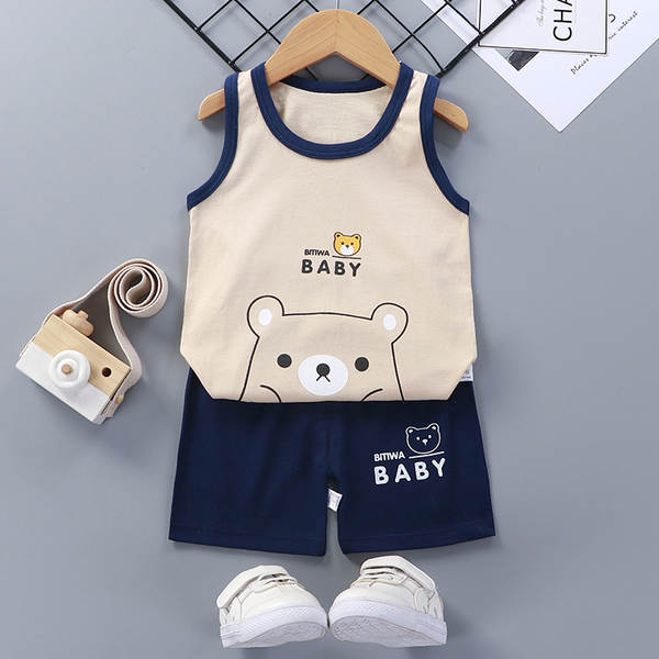 Vestido de verão infantil de algodão