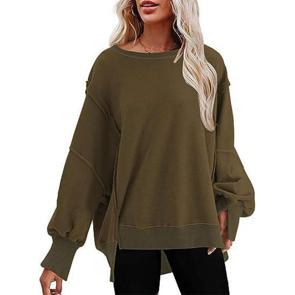 1001 Outono e Inverno Nova camisa esportiva da Amazon para mulheres com colarinho ultra-grande