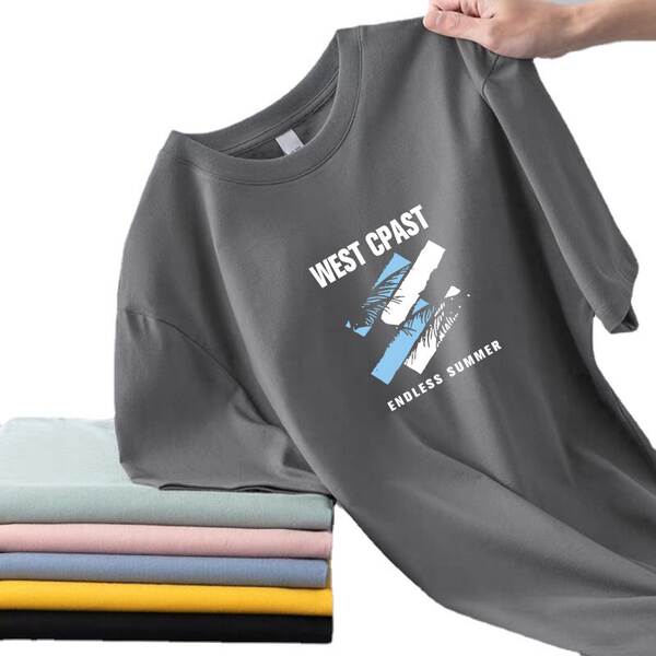 Camiseta curta masculina de verão