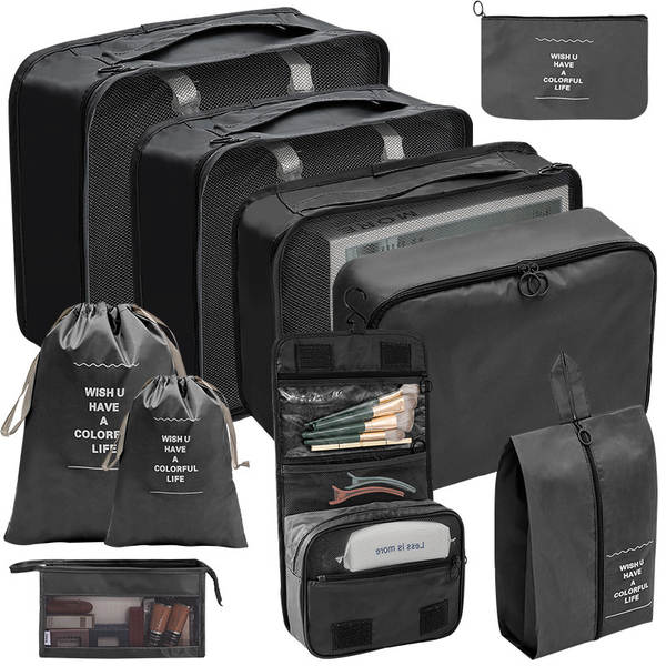 Kit de 10 bolsas de organização para viagem