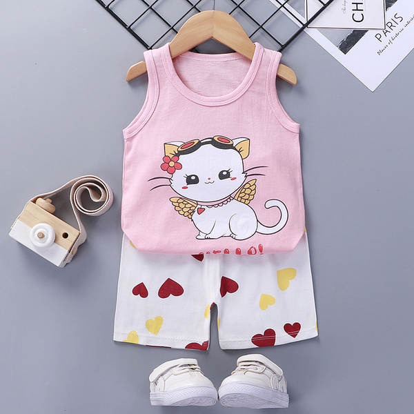 Vestido de verão infantil de algodão