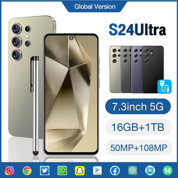 S24Ultra Explosivos Transfronteiriços 6,8 polegadas de alta definição 2+16 Android 3G Smartphone Comércio Exterior OTG
