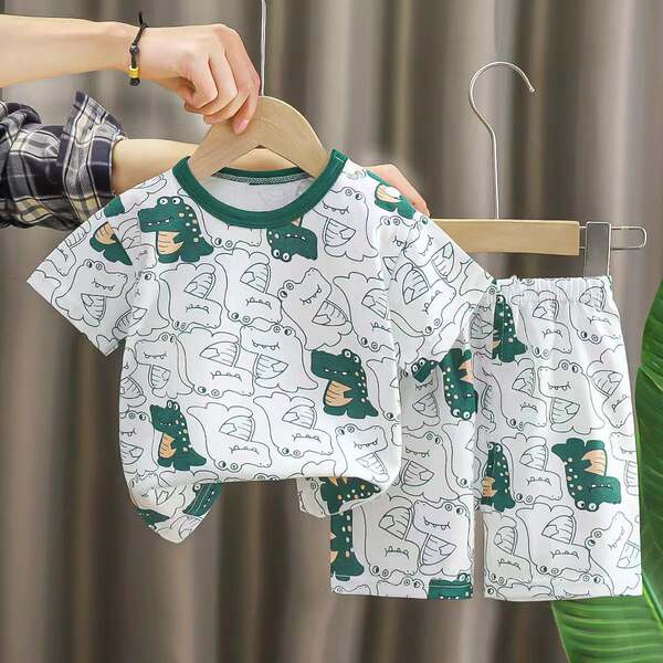 Conjunto de verão infantil de algodão