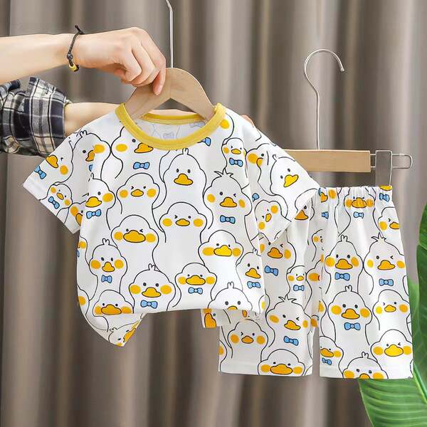Conjunto de verão infantil de algodão