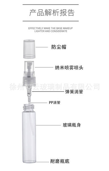 Pulverizador de vidro de garrafa de perfume 2ml3ml5ml10m de garrafa de vidro de desinfecção de névoa fina