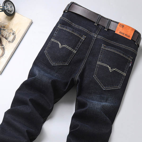 Fabricante de vendas diretas de jeans masculinos de primavera e verão de luxo boa qualidade resiliente negócios de lazer homens jeans calças longas