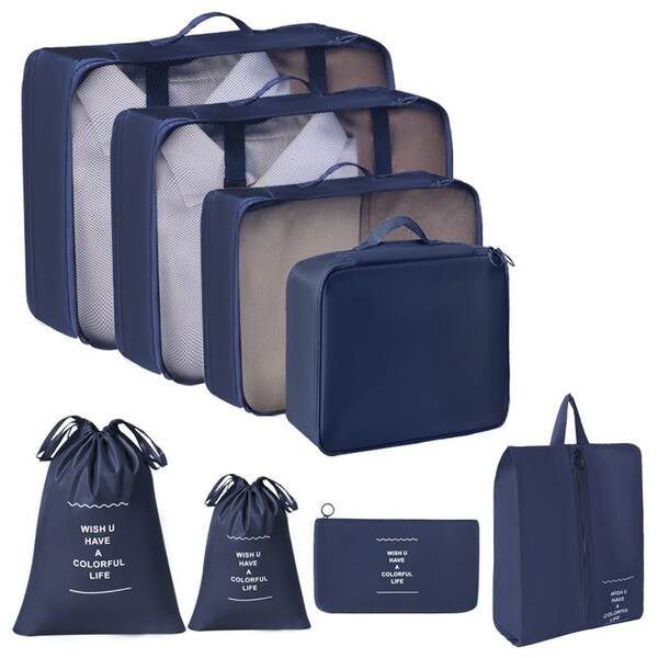 Bolsa de viagem da Amazon 7 peças de bagagem ao ar livre bolsa de distribuição multifuncional de maquiagem de roupas