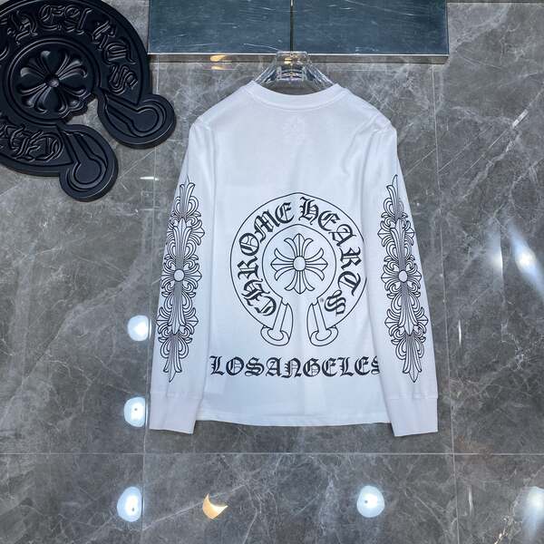 Camiseta de algodão transfronteiriço Chrome Heart Crown Camiseta de algodão transfronteiriço para homens e mulheres