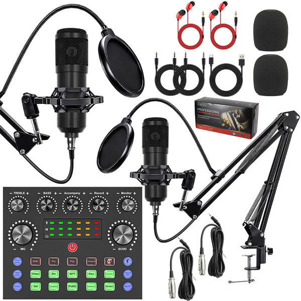 Transfronteiriço V8S Inglês de transmissão ao vivo bm800 pacote de braço pendurado pacote de cartão de telefone celular de transmissão ao vivo podcast completo
