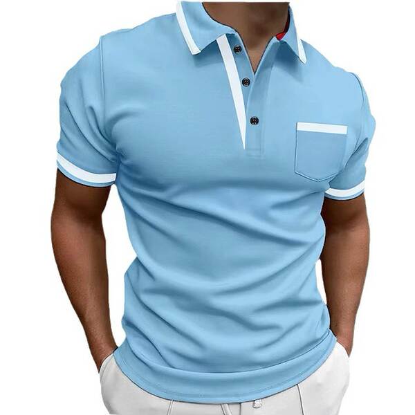 2023 Cross-border Europa e América Camiseta de esportes de lazer de três pedaços POLO camisa de golfe digital impressão de camisa