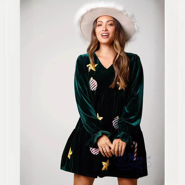 Amazon Outono Novo Transfronteiriço Europeu Mulheres Roupa de Natal doces vestido de V-Leader Manteiga vestido de mulher