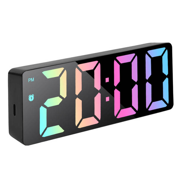 Pequeno relógio de despertador de mesa relógio eletrônico LED nocturno espelho de tempo silencioso monitor de relógio de mesa digital