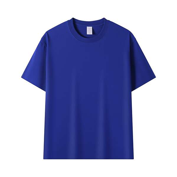 Americano de 230 gramas de peso de algodão puro sem costura de barril de tecido de mangas curtas T-shirts de cor limpa de cor limpa de camisa branca embrulhada