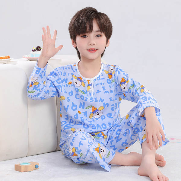 Conjunto de pijama infantil de algodão para verão