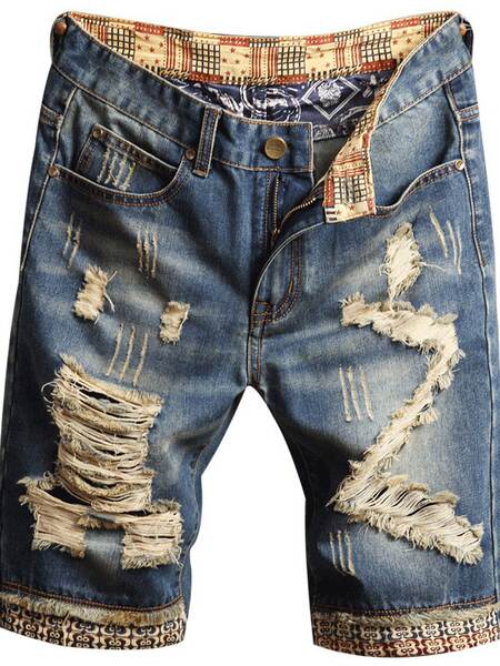 Camiseta de jeans masculino mais quebrado cinquenta mendigos calças quatro temporadas personagem masculino jeans jeansmen