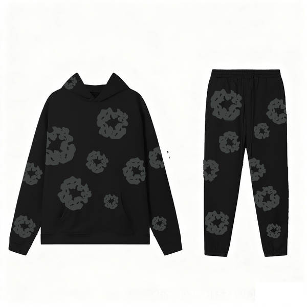 Conjunto de Moletom com Capuz e Impressão