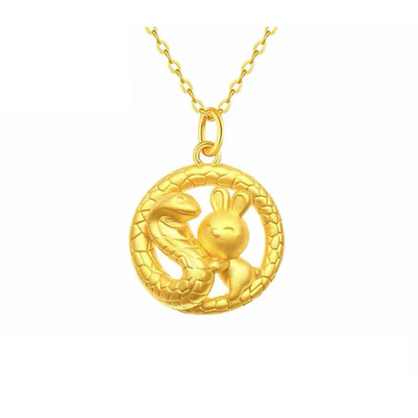 Colar de Ouro 999 com Pendente de Flor