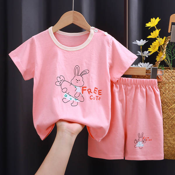 Conjunto de verão infantil de algodão