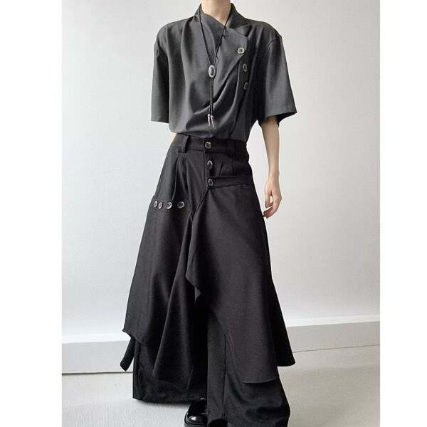 Calça larga estilo Yohji Yamamoto