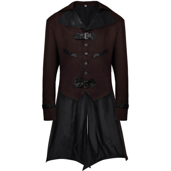 2026wish Amazon Europa e América medieval Halloween retrospectiva casaco empilhado homem Gothic preto vestido de roupa
