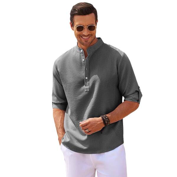2025 Camiseta masculina europeia com mangas compridas com mangas abertas de pâncreas T-shirt masculino de lazer camisa de luxo de atacado