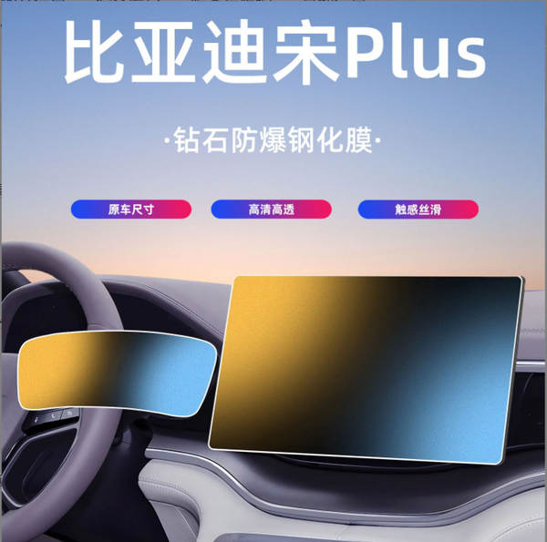 Biady 23-25 Songplusdmi / EV instrumento de controle médio para navegação de tela de película de aço adesivo para automóveis.