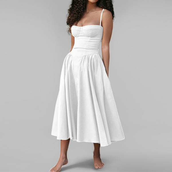 2026 Verão Novo Transfronteiriço Europeu e Americano Roupa de Mulher de Comércio Exterior Roupa de Mulher Francesa de vestido sem mangas