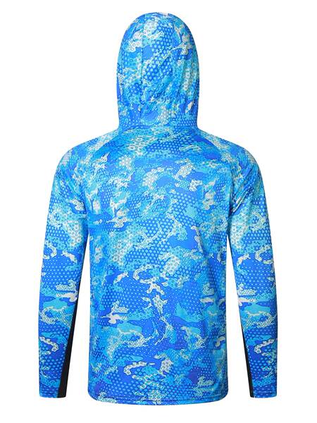 Camiseta de pesca masculina com mangas compridas e secas para o verão