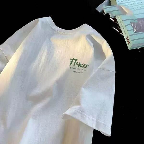 T-shirt de pulseira curta 200 gramas de verão novo de algodão puro masculino semi-pulseiro coreano de moda camisa de baixo