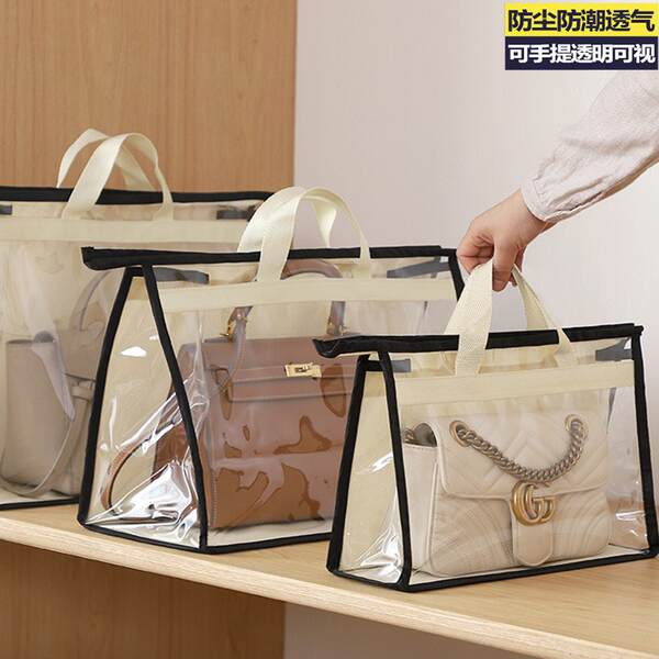 Saco de armazenamento de sacolas de alta capacidade do guarda-roupa suspenso de lixo de armazenamento do saco de armazenamento do PVC visível do saco de poeira